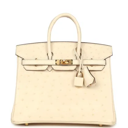 Сумка Hermes Birkin 25 Nata Ostrich Gold Hardware
