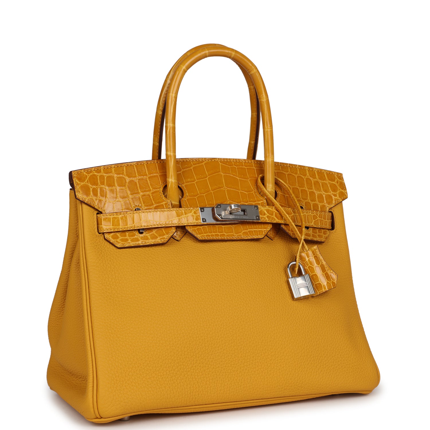 Сумка Hermes Birkin 30 Jaune Ambre Shiny Niloticus Crocodile and Togo Touch Palladium Hardware 2 Сумка Hermes Birkin 30 Jaune Ambre Shiny Niloticus Crocodile and Togo Touch Palladium Hardware