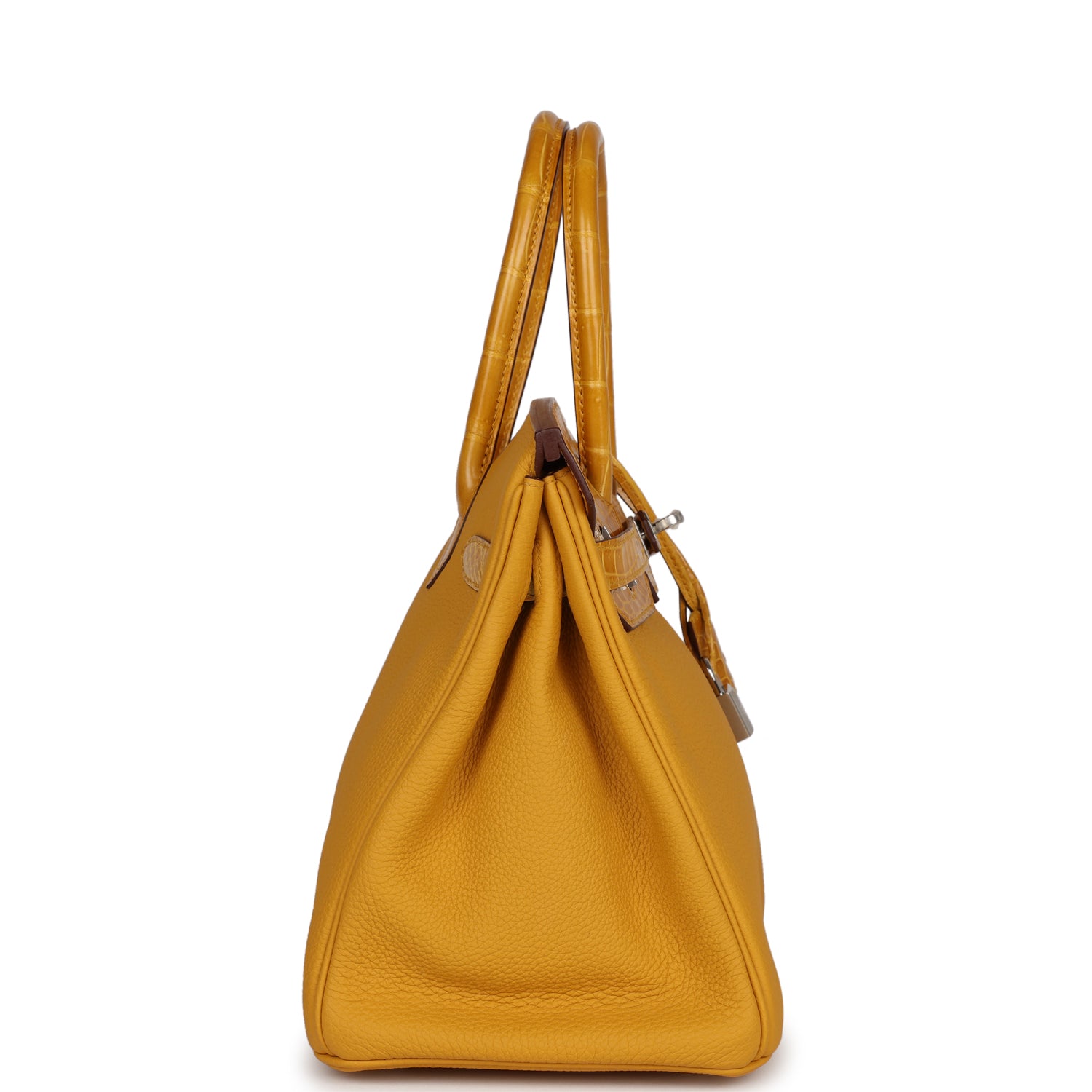 Сумка Hermes Birkin 30 Jaune Ambre Shiny Niloticus Crocodile and Togo Touch Palladium Hardware 3 Сумка Hermes Birkin 30 Jaune Ambre Shiny Niloticus Crocodile and Togo Touch Palladium Hardware