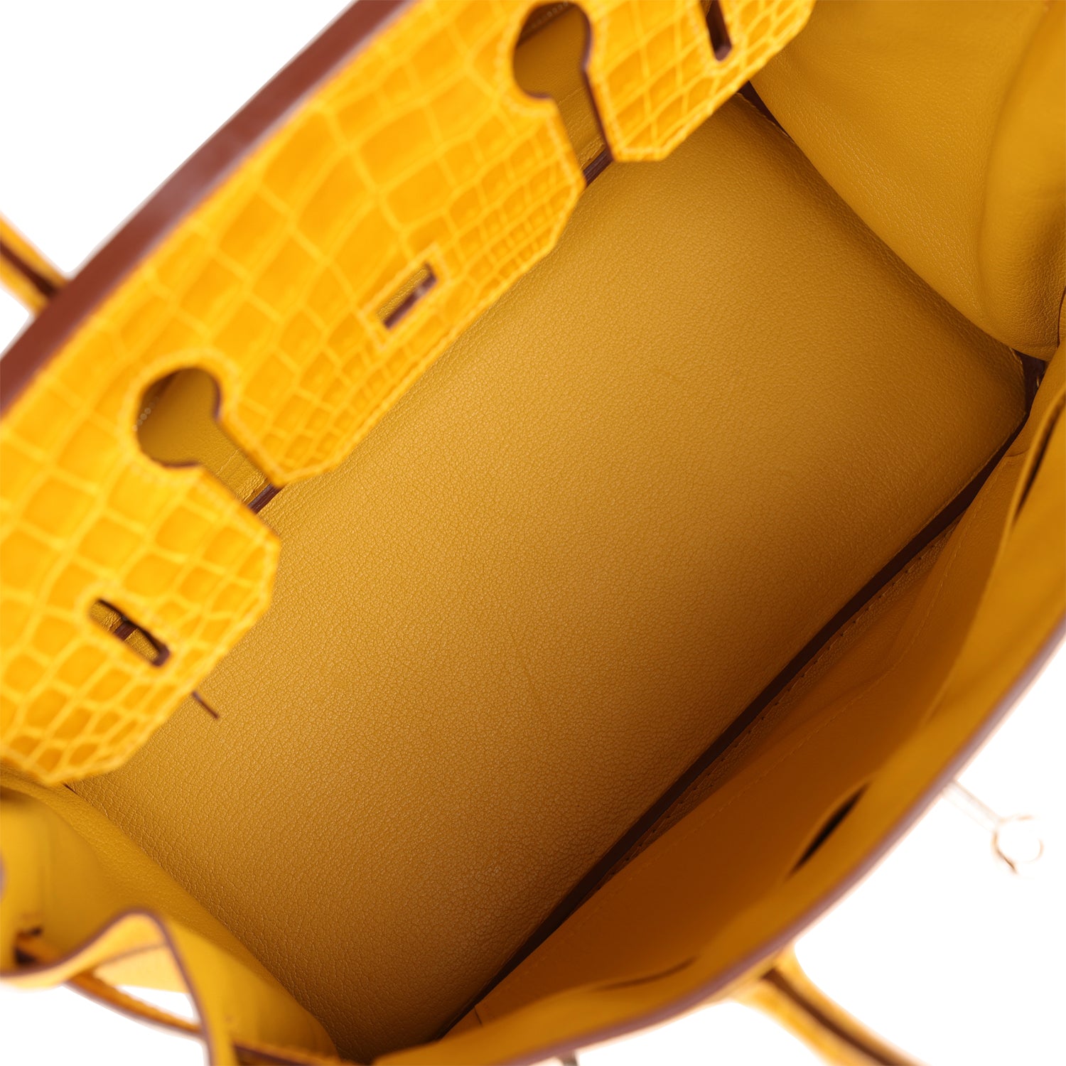 Сумка Hermes Birkin 30 Jaune Ambre Shiny Niloticus Crocodile and Togo Touch Palladium Hardware 8 Сумка Hermes Birkin 30 Jaune Ambre Shiny Niloticus Crocodile and Togo Touch Palladium Hardware