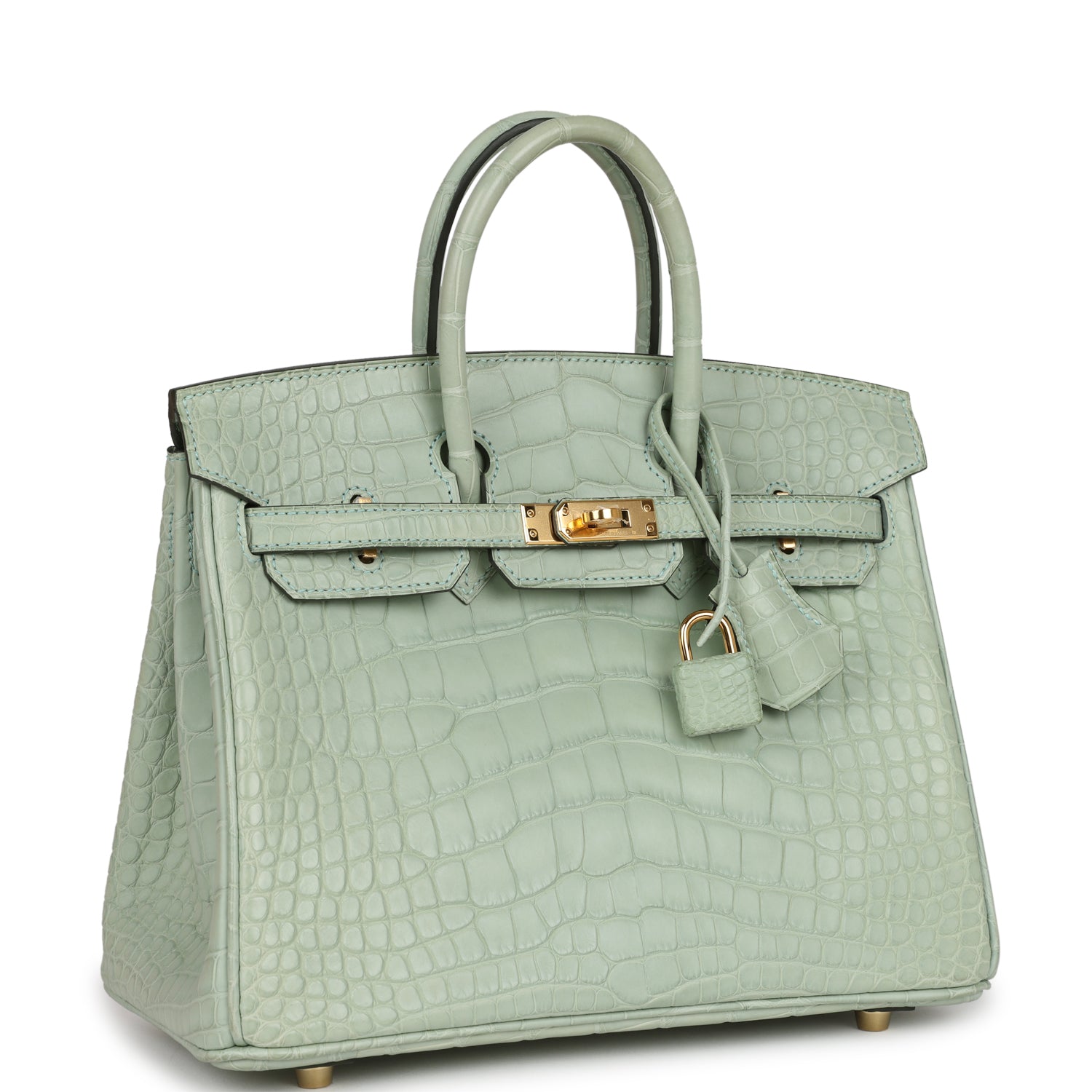 Сумка Hermes Birkin 25 Vert D'Eau Matte Alligator Gold Hardware 2 Сумка Hermes Birkin 25 Vert D'Eau Matte Alligator Gold Hardware