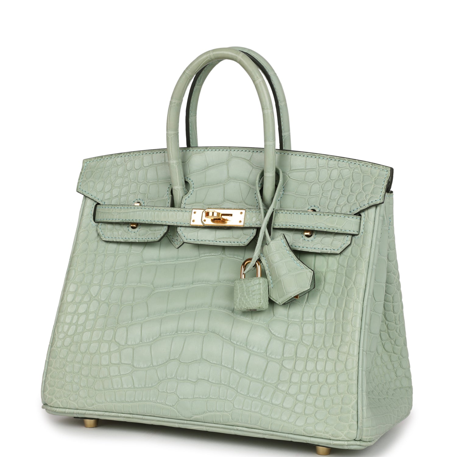 Сумка Hermes Birkin 25 Vert D'Eau Matte Alligator Gold Hardware 5 Сумка Hermes Birkin 25 Vert D'Eau Matte Alligator Gold Hardware