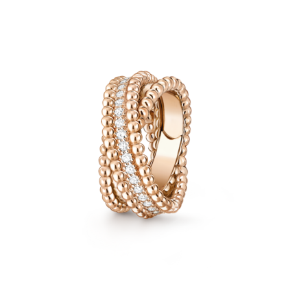 Серьги-кольца Perlée Clover белое золото 18 карат, Бриллиант