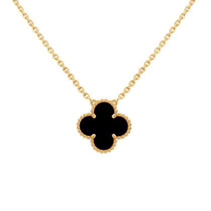 Подвеска Van Cleef & Arpels Anhänger Vintage Alhambra Желтое золото, оникс