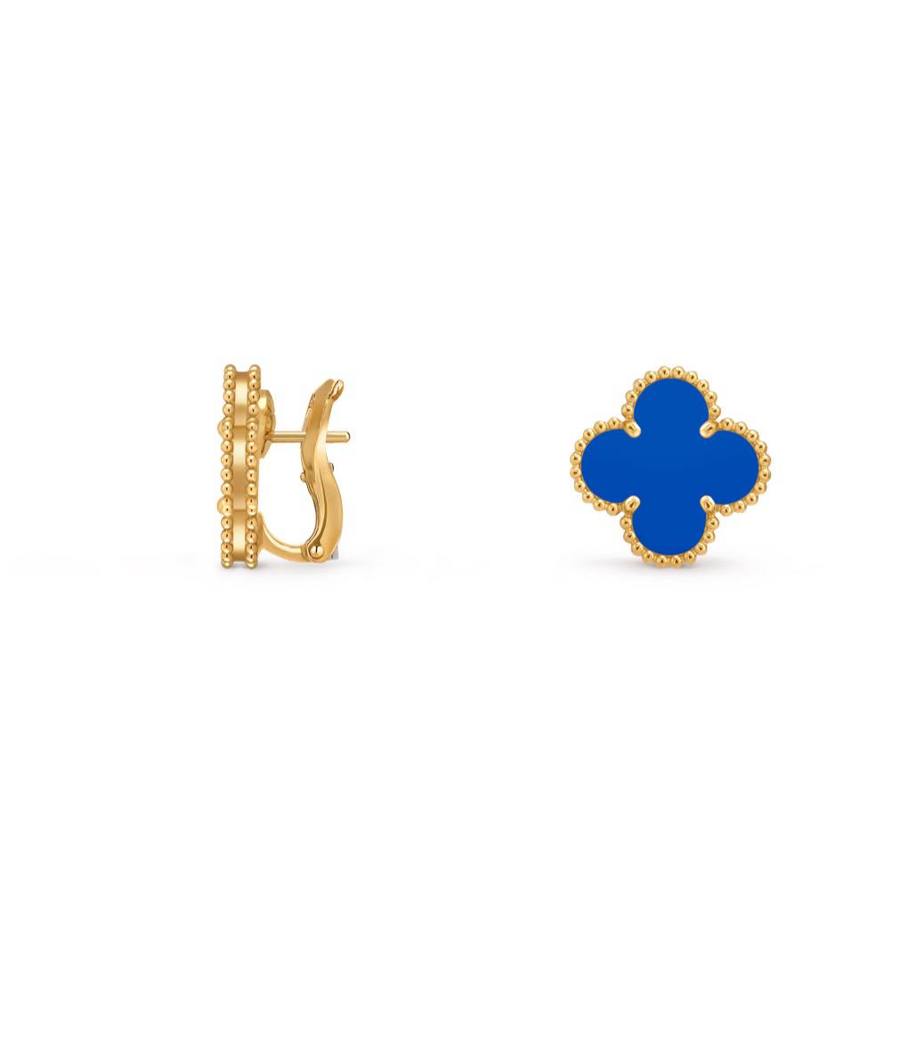 Серьги Van Cleef & Arpels Ohrringe Vintage Alhambra Желтое золото, голубой агат 3 Серьги Van Cleef & Arpels Ohrringe Vintage Alhambra Желтое золото, голубой агат — изображение 3