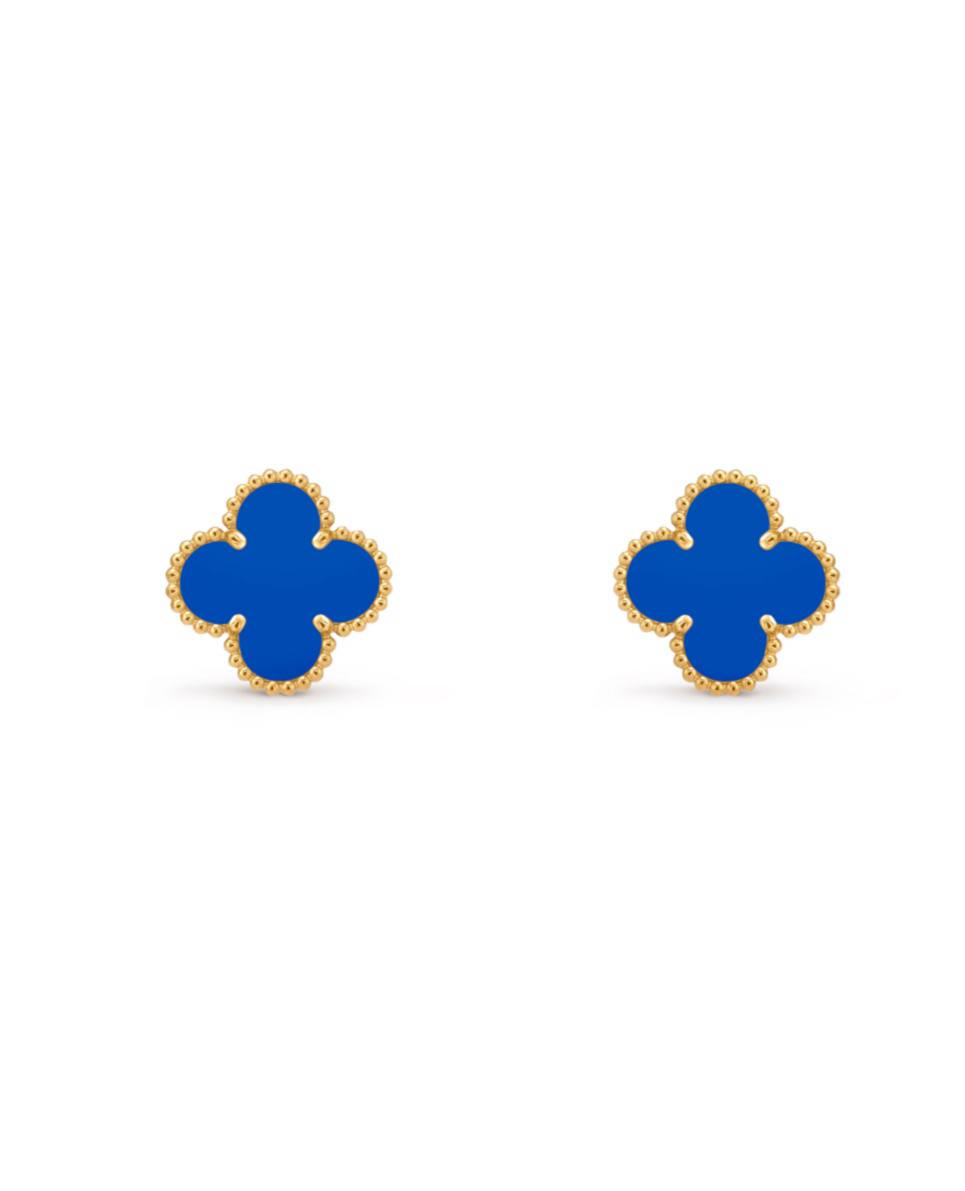 Серьги Van Cleef & Arpels Ohrringe Vintage Alhambra Желтое золото, голубой агат 1 Серьги Van Cleef & Arpels Ohrringe Vintage Alhambra Желтое золото, голубой агат
